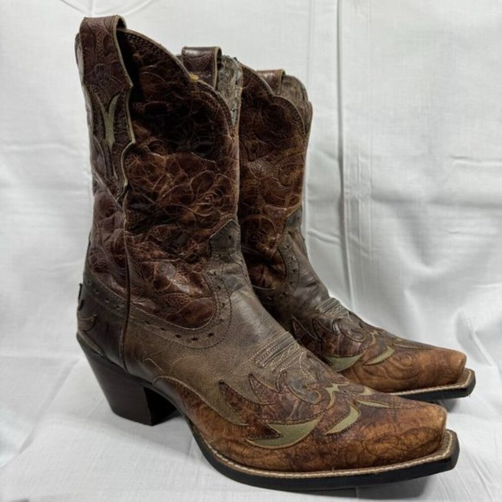 Ariat Dahlia Western floral embossed leather Women Cowgirl Boots 7.5B 10008781